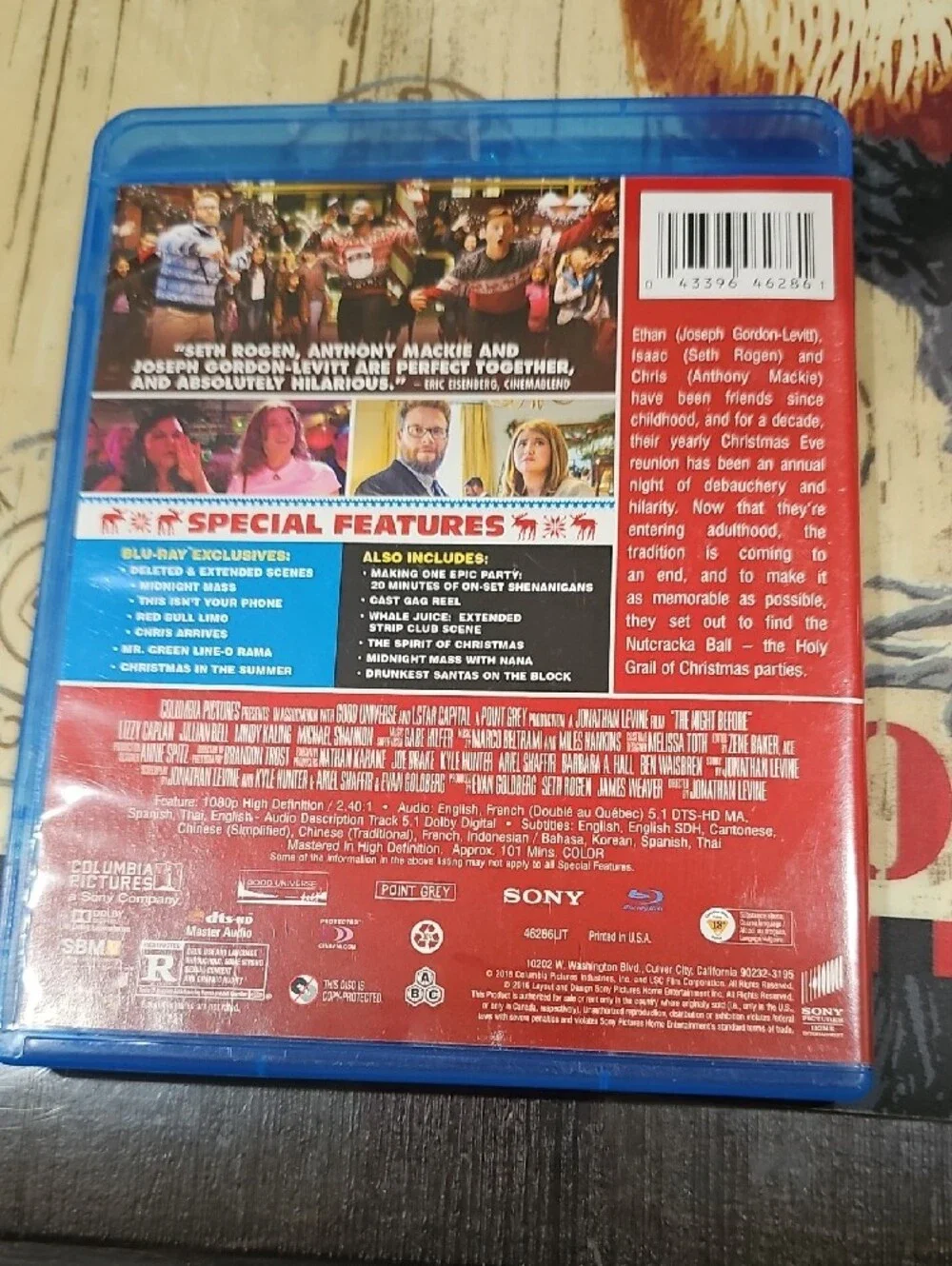 Sony Blu-ray The Night Before - Red, Blue, White